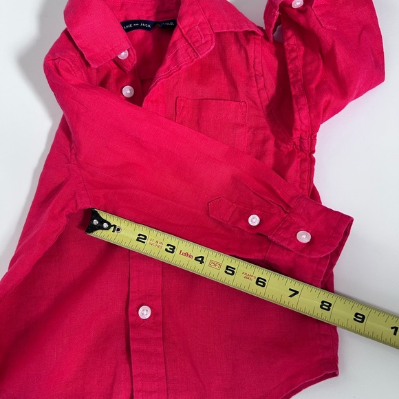 Janie And Jack Spring Poppy Red Linen Button Down Shirt Toddler 12-18 - Picture 8 of 12